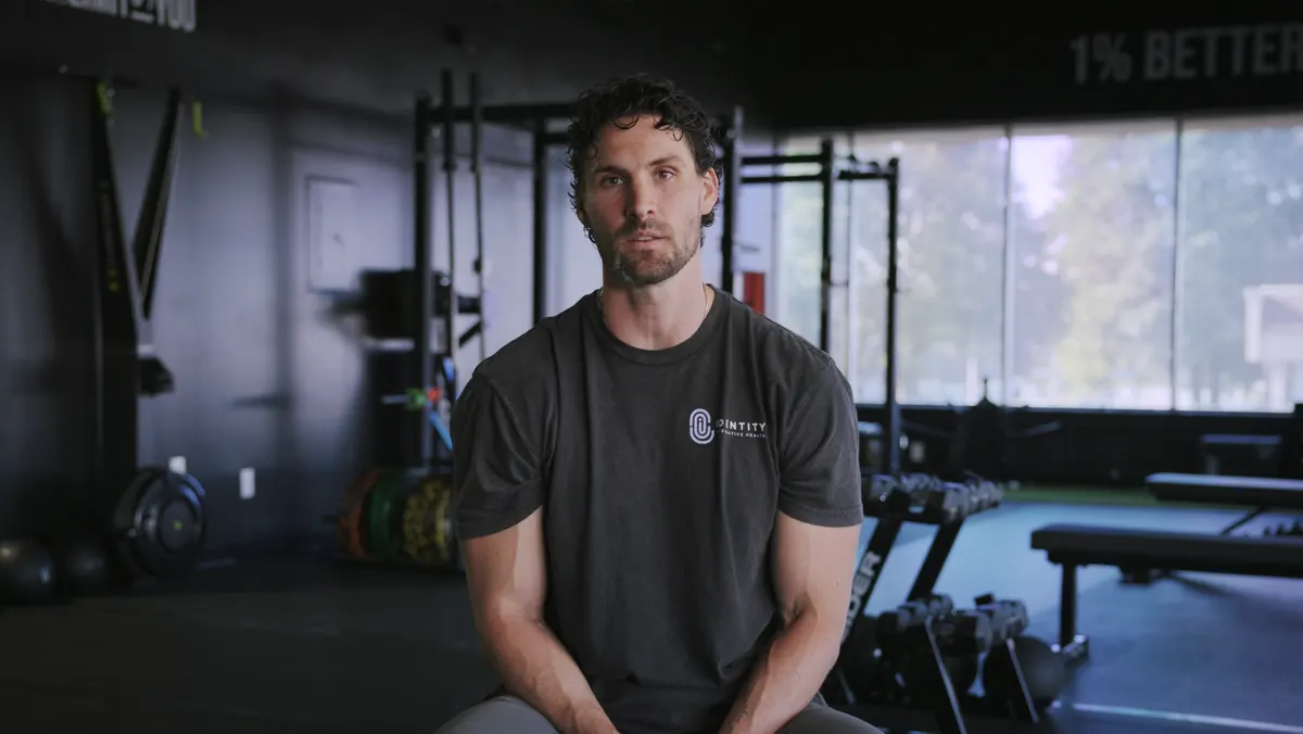 The founder of Identity Integrative Health in the clinic gym